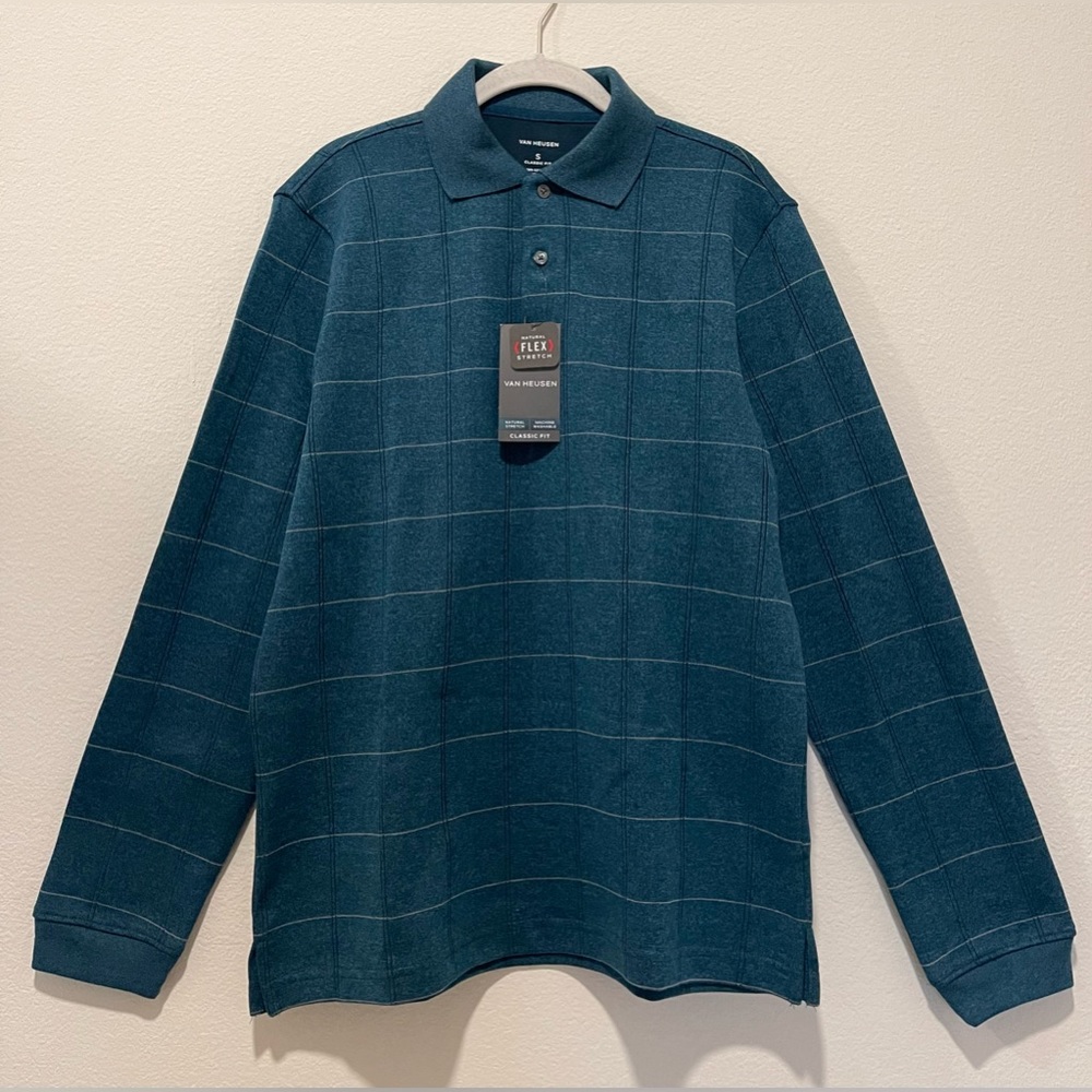 Van Heusen, Blue polo, Long sleeves